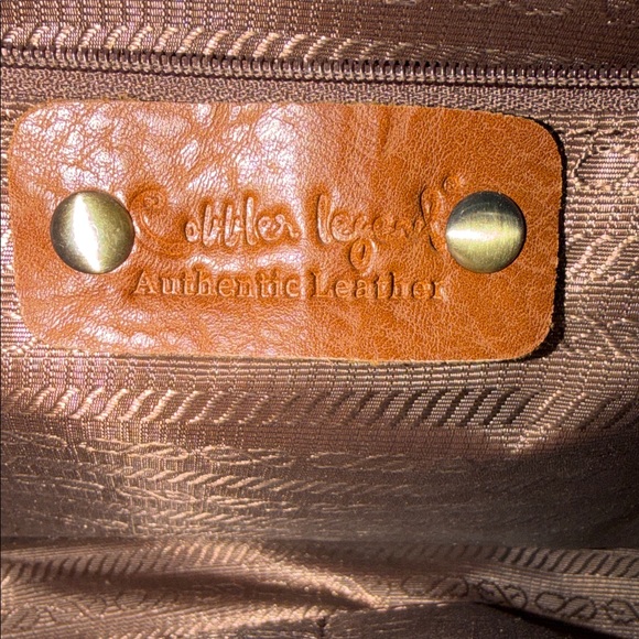Elegant Tan Authentic Leather Satchel - Picture 8 of 10